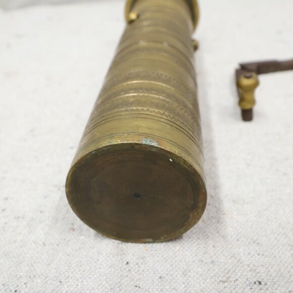 Vtg Turkish Ottomon Coffee Spice Hand Mill Grinder Solid Brass for Parts Repair - Picture 2 of 7